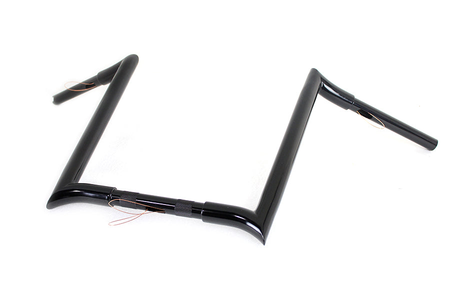 HARLEY 16 inch Black Z-Bar Handlebar with Indents fits 1982-1984 FL, 1982-1984 FX, 1985-UP XL, 1986-2017 FLST, 1984-2017 FXST, 1991-2017 FX