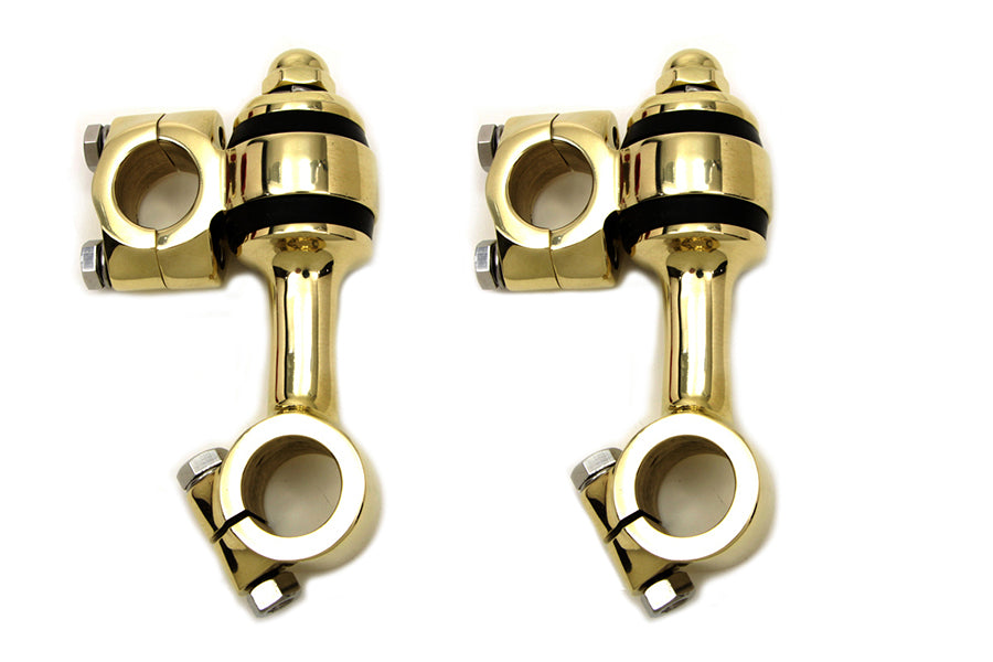 HARLEY Polished Brass Flanders Riser Set fits 1941-1948 FL, 1941-1957 G, 1941-1952 W,