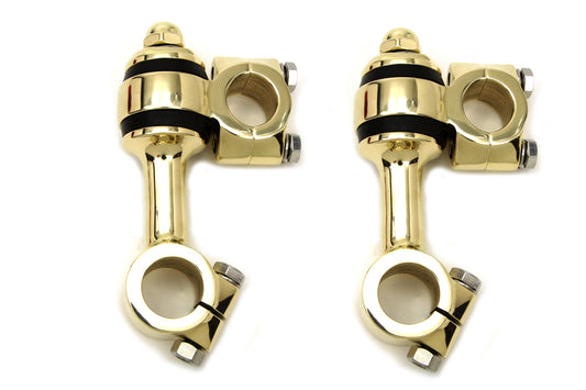 HARLEY Polished Brass Flanders Riser Set Fits 1941-1948 FL, 1941-1957 G, 1941-1952 W,
