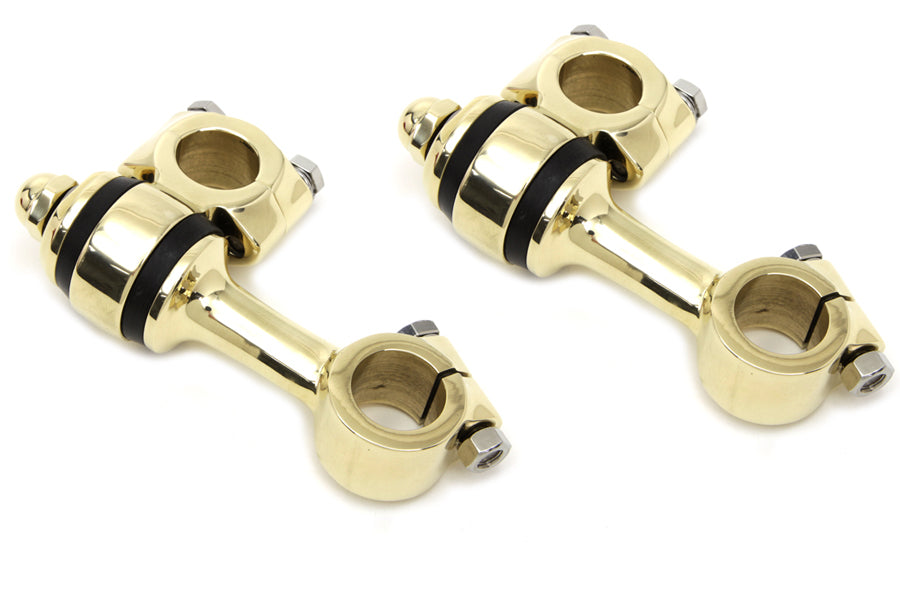 HARLEY Polished Brass Flanders Riser Set fits 1941-1948 FL, 1941-1957 G, 1941-1952 W,