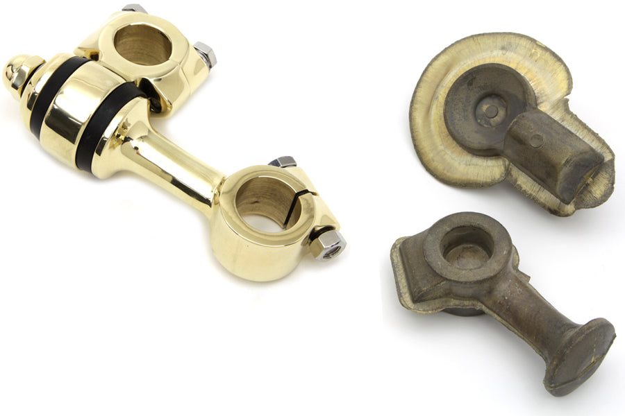 HARLEY Polished Brass Flanders Riser Set fits 1941-1948 FL, 1941-1957 G, 1941-1952 W,