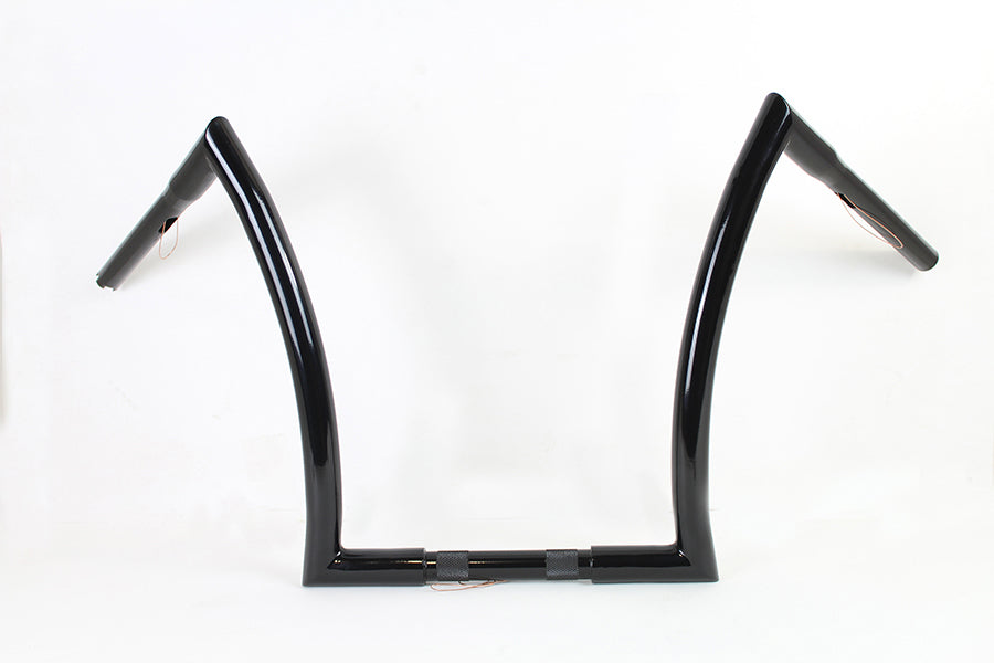 HARLEY 16 inch Z Handlebar with Indents Black fits 1984-2017 FXST, 1986-2017 FLST,