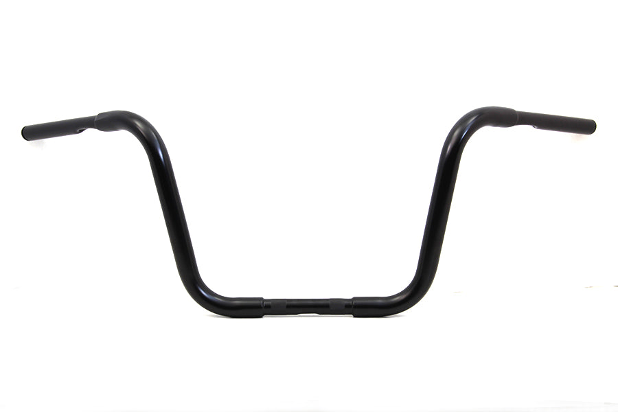 HARLEY 12 inch Buffalo Ape Hanger Handlebar with Indents Black fits 1982-1984 FL, 1982-1984 FX, 1982-UP XL, 1986-2017 FLST, 1984-2017 FXST,