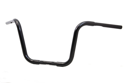 HARLEY 12 inch Buffalo Ape Hanger Handlebar with Indents Black fits 1982-1984 FL, 1982-1984 FX, 1982-UP XL, 1986-2017 FLST, 1984-2017 FXST,