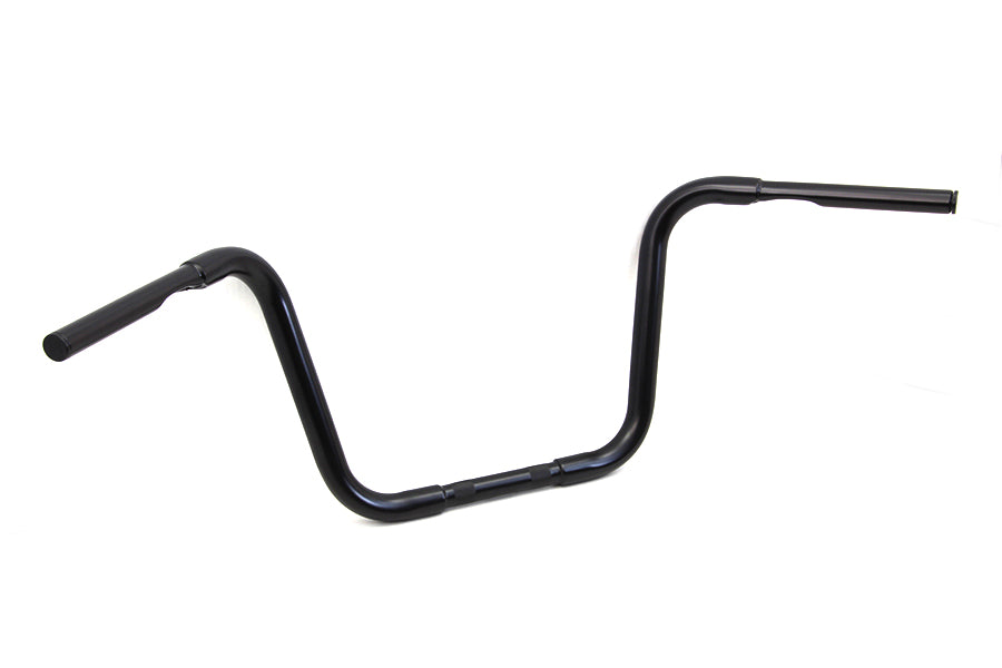 HARLEY 12 inch Buffalo Ape Hanger Handlebar with Indents Black fits 1982-1984 FL, 1982-1984 FX, 1982-UP XL, 1986-2017 FLST, 1984-2017 FXST,