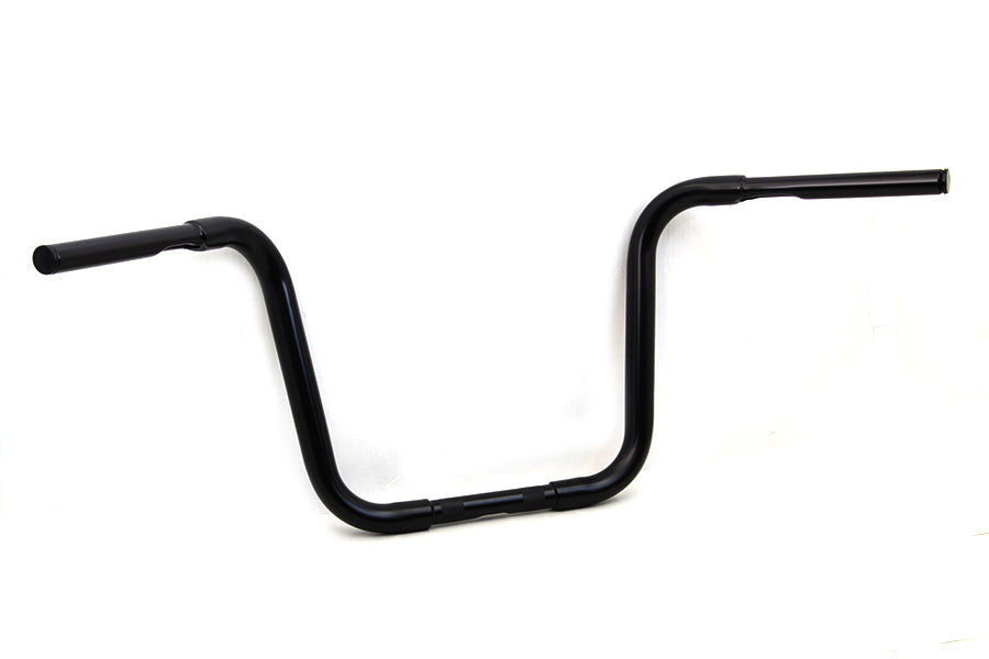 HARLEY 12-1/2 inch Buffalo Ape Hanger Handlebar with Indents Black fits 1982-1984 FL, 1982-1984 FX, 1982-UP XL, 1986-2017 FLST, 1984-2017 FXS