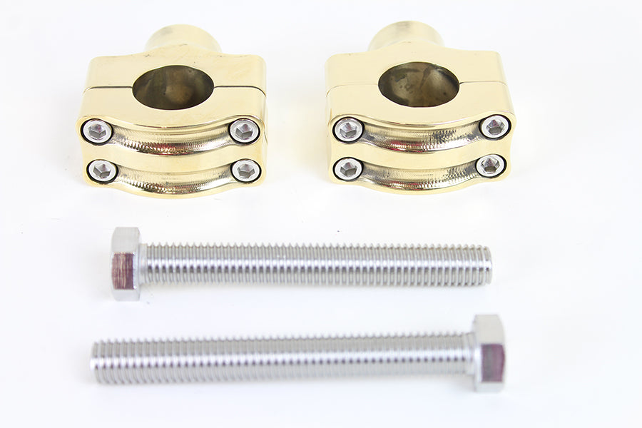 HARLEY 1 inch Handlebar Riser Set Brass fits 0- Custom,