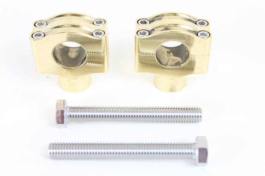HARLEY 1 inch Handlebar Riser Set Brass fits 0- Custom,