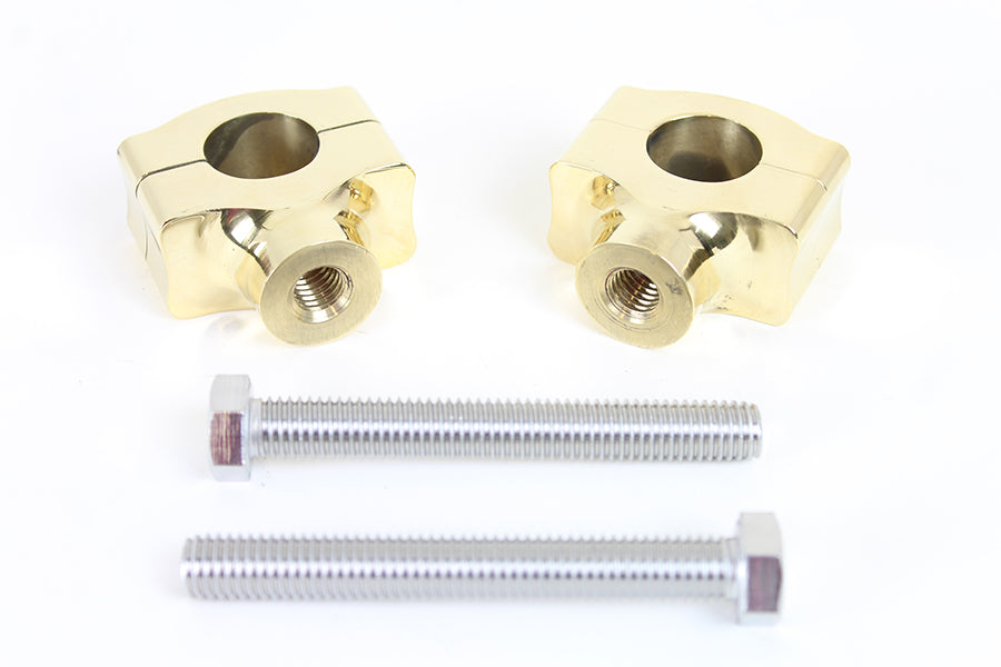 HARLEY 1 inch Handlebar Riser Set Brass fits 0- Custom,