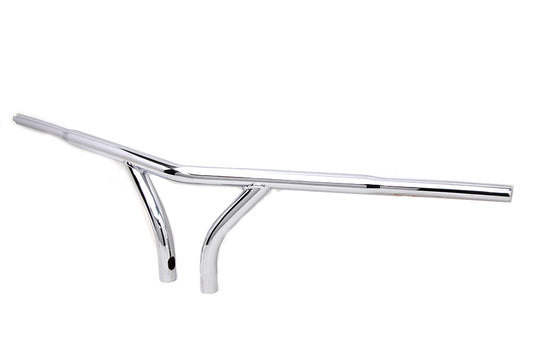 HARLEY 10 inch Chrome Curved Riser Handlebar with Indents Fits 1986-2013 FLH,