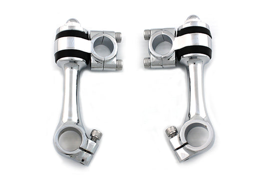 HARLEY Replica 4-1/4 inch Flanders Chrome Riser Set fits 0- Custom, application for 1 handlebars"
