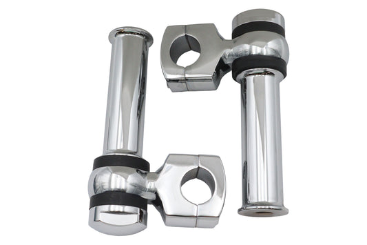 HARLEY 4-1/4 inch Offset Dog Bone Riser Set Chrome Fits 0- Custom, application for 1 handlebars"