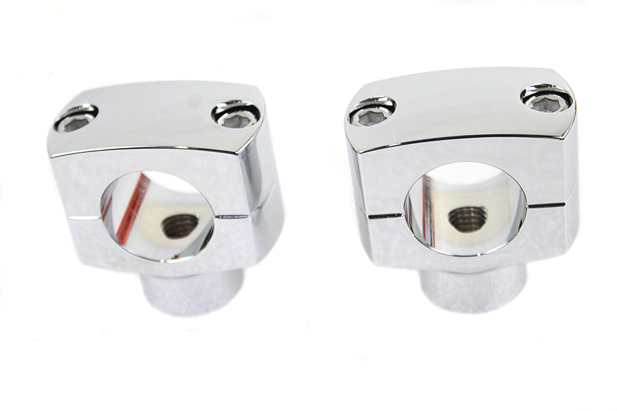 HARLEY 1-1/4 inch Shorty Riser Set Chrome fits 0- Custom, application for 1-1/4 handlebars only