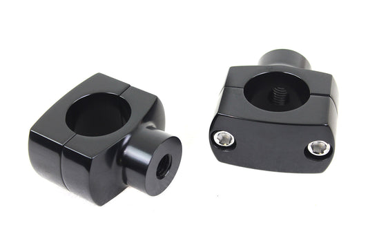 HARLEY 1-1/4 inch Shorty Riser Set Black Fits 0- Custom, application for 1-1/4 handlebars only