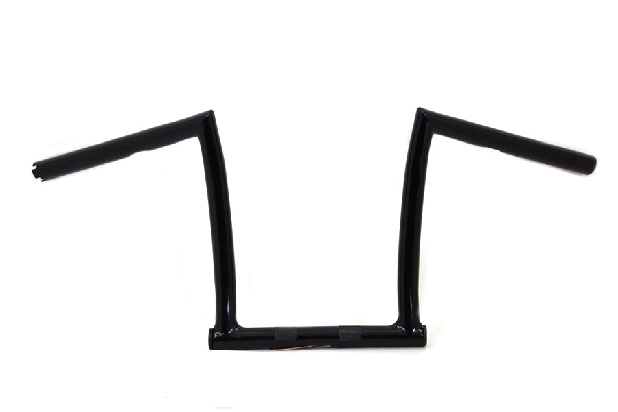 HARLEY 11 inch Black ChiZeled Z-Bar Handlebar with Indents fits 1980-UP XL, 1980-1984 FL, 1984-2017 FXST,