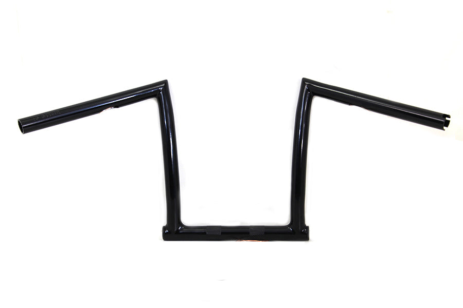 HARLEY 11 inch Black ChiZeled Z-Bar Handlebar with Indents fits 1980-UP XL, 1980-1984 FL, 1984-2017 FXST,