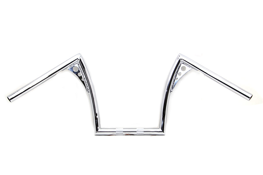 HARLEY 12 inch Pirate Z-Bar Handlebar Chrome fits 1982-1984 FL, 1982-1984 FX, 1982-UP XL, 1986-2017 FLST, 1984-2017 FXST, 1982-1984 FXR,