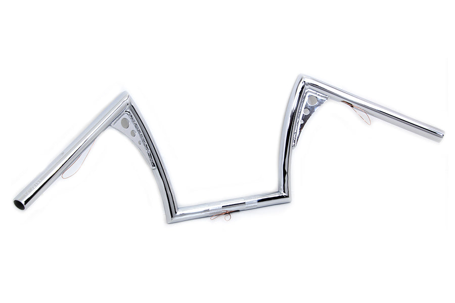 HARLEY 10 inch Pirate Z-Bar Handlebar Chrome fits 1982-1984 FL, 1982-1984 FX, 1982-UP XL, 1986-2017 FLST, 1984-2017 FXST, 1982-1994 FXR,