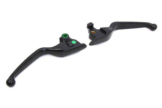 HARLEY Matte Black Smooth Wide Hand Lever Set Fits 2017-2022 FXSB, 2015-2022 FLSTN, 2015-2022 FL