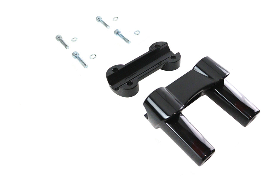 HARLEY 4.1 inch Fat Riser Kit Black fits 0- Custom, application for 1-1/4 handlebars"