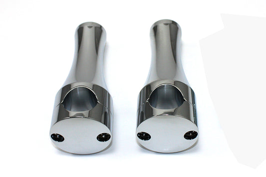 HARLEY 5 inch Solid Billet Chrome Riser Set fits 0- Custom, application for 1-1/4 handlebars"