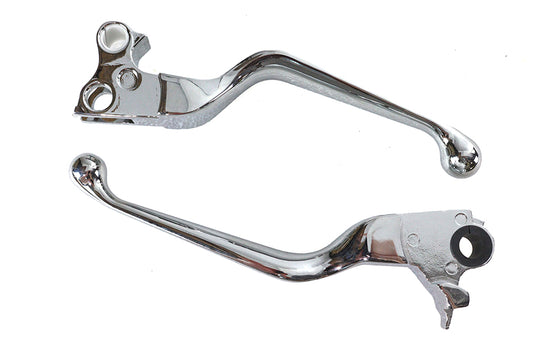 HARLEY Chrome V-Cut Hand Lever Set Fits 2008-2014 FLST, 2008-2014 FXST, 2008-2014 FXD,