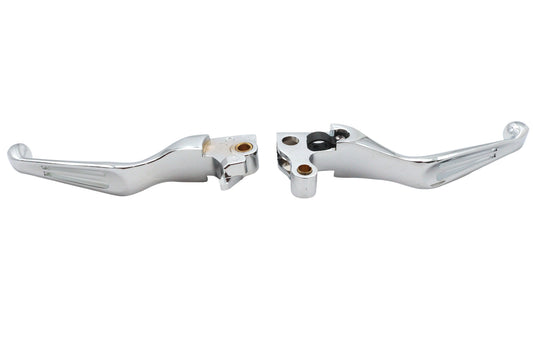HARLEY Chrome Slotted Hand Lever Set Fits 2004-2006 XL,