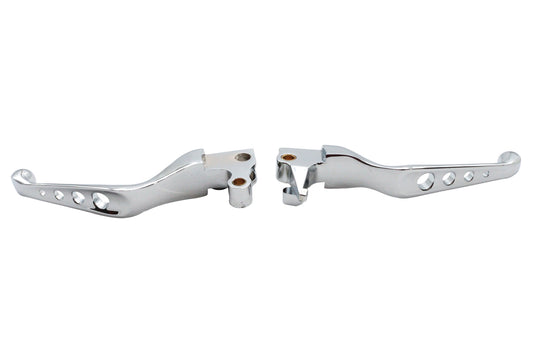 HARLEY Chrome Drilled Hand Lever Set Fits 2004-2006 XL,