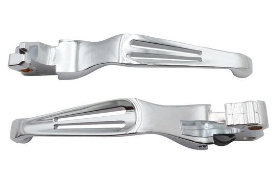 HARLEY Chrome Slotted Hand Lever Set Fits 2007-2013 XL,