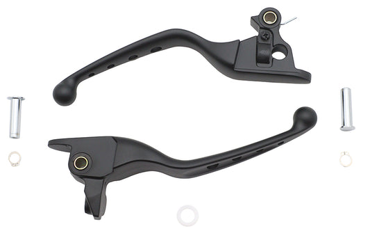 HARLEY 4 Hole Hand Lever Set Black Fits 2021-2023 FLHT, 2021-2023 FLHR, 2021-2023 FLHX, 2021-2