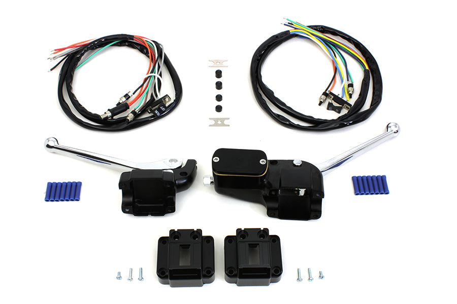 HARLEY Handlebar Control Kit Black fits 1972-1981 XL, 1972-1981 FX, 1972-1981 FL,