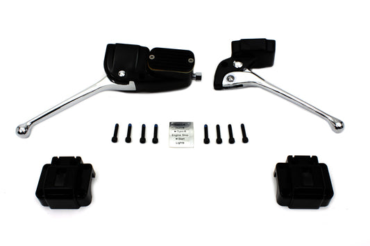 HARLEY Black Handlebar Master Cylinder and Clutch Lever Assembly Fits 1972-1981 FL, 1972-1981 FX,
