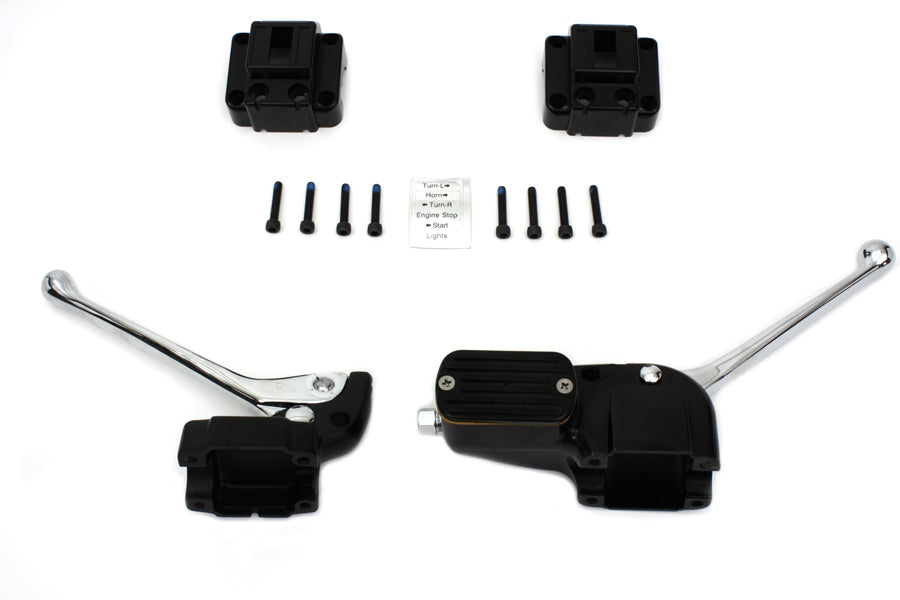 HARLEY Black Handlebar Master Cylinder and Clutch Lever Assembly fits 1972-1981 FL, 1972-1981 FX, 1972-1981 XL,