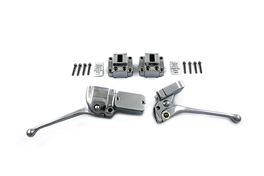 HARLEY Handlebar Control Kit Chrome fits 1972-1981 XL, 1972-1981 FX, 1972-1981 FL,