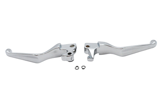 HARLEY Chrome V-Cut Hand Lever Set Fits 2007-2013 XL,