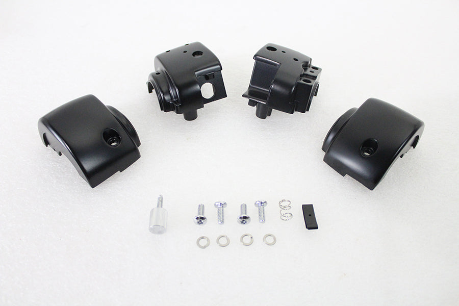 HARLEY Handlebar Switch Housing Kit Black fits 1996-2011 FXD, 1996-2010 FXST, 1996-2010 FLST, 1996-2001 XL, 2007-UP VRSC, 1996-2013 FLHR,