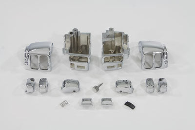 HARLEY Handlebar Switch Housing Kit Chrome fits 1996-2013 FLHT, without cruise control 1996-2013 FLHTC, without cruise control 2006-2013 FLHX, withou