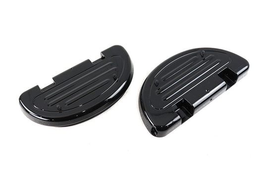HARLEY Glanzschwarz Beifahrer Trittbretter Half Moon Set Passend für 1986-UP FLT, 2000-UP FXST, 2000-UP FLS
