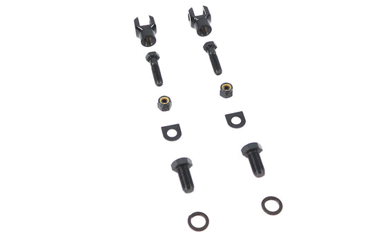 HARLEY Footpeg Mount Yoke Set Black Fits 0- Custom, application utilizes a 1/2 mounting hole"