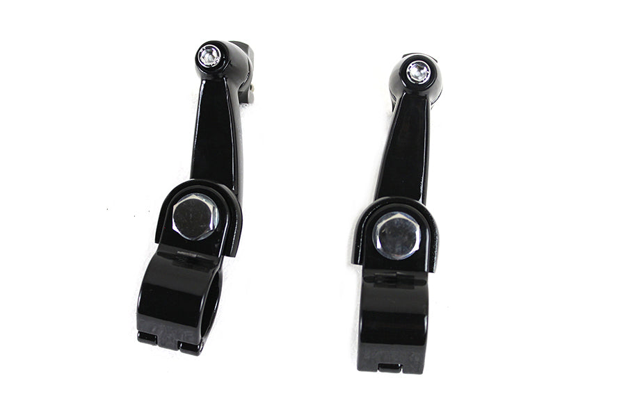 HARLEY Highway Bar Footpeg Mount Set Black fits 0- Custom, application for 1-1/4 bars"