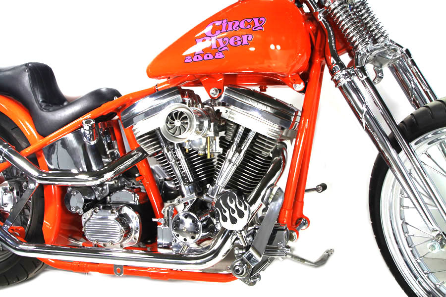 HARLEY Chrome Flame Style Highway Bar Footpeg Set fits 0- All, models with female mounting block