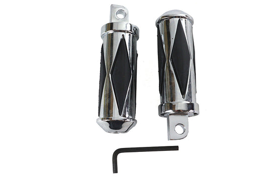 HARLEY Chrome Diamond Style Große Fußrasten-Set Passend für 0- Alle, Modelle mit weiblichem Montageblock