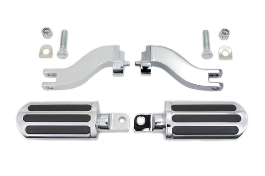 HARLEY Rail Style Verstellbares Fußrasten-Kit Chrom Passend für 1993-UP FLT,
