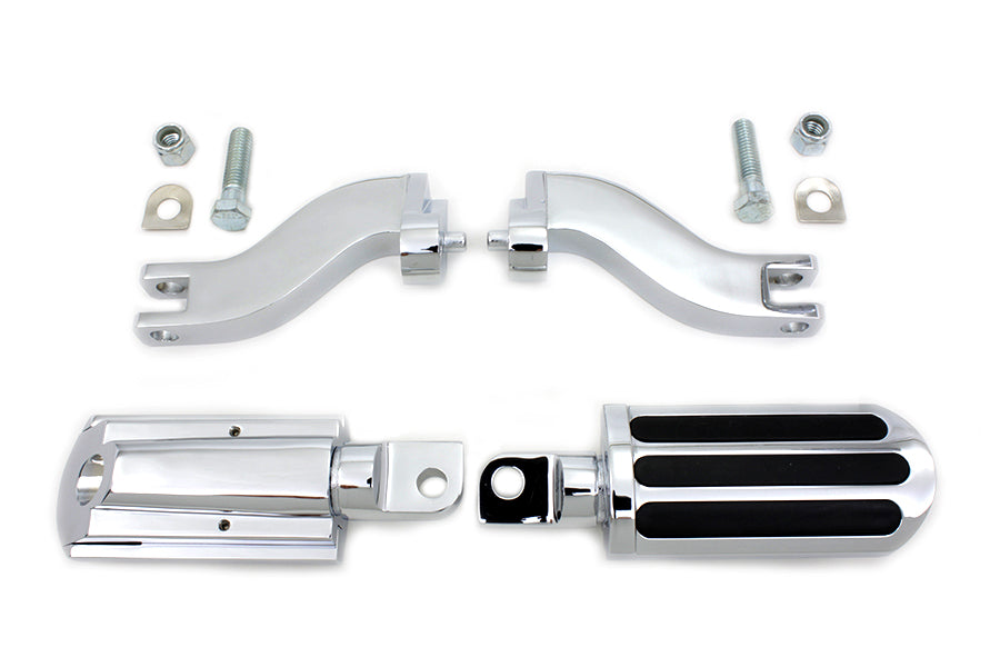 HARLEY Rail Style Adjustable Footpeg Kit Chrome fits 1993-UP FLT,
