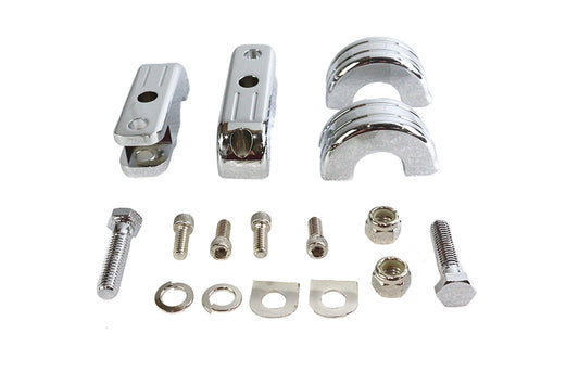 HARLEY Chrome Billet Footpeg Mount Fits 0- Custom, application for 1 frame tube"