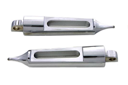 HARLEY Chrome Dagger Slot Fußrasten-Set Passend für alle Modelle ab 0- mit Buchsen-Aufnahme
