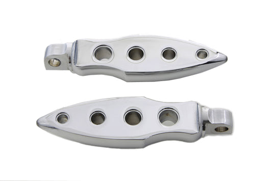 HARLEY Chrome Dagger Fußrasten-Set, gebohrt, passend für alle Modelle mit weiblichem Halter (0-)