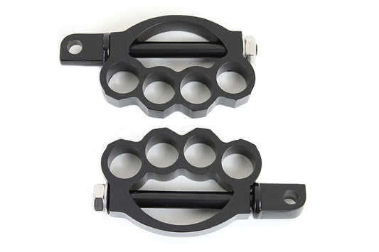 HARLEY Knuckle Fußrasten-Set Schwarz Passend für 0- Alle Modelle mit weiblichem Montageblock