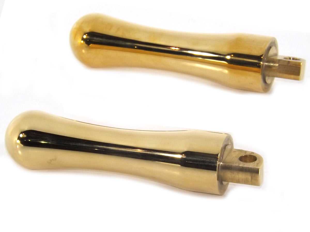 HARLEY Brass Contour Footpeg Set fits 0- All, models with female mounting block