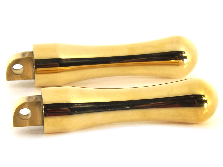 HARLEY Brass Contour Footpeg Set fits 0- All, models with female mounting block